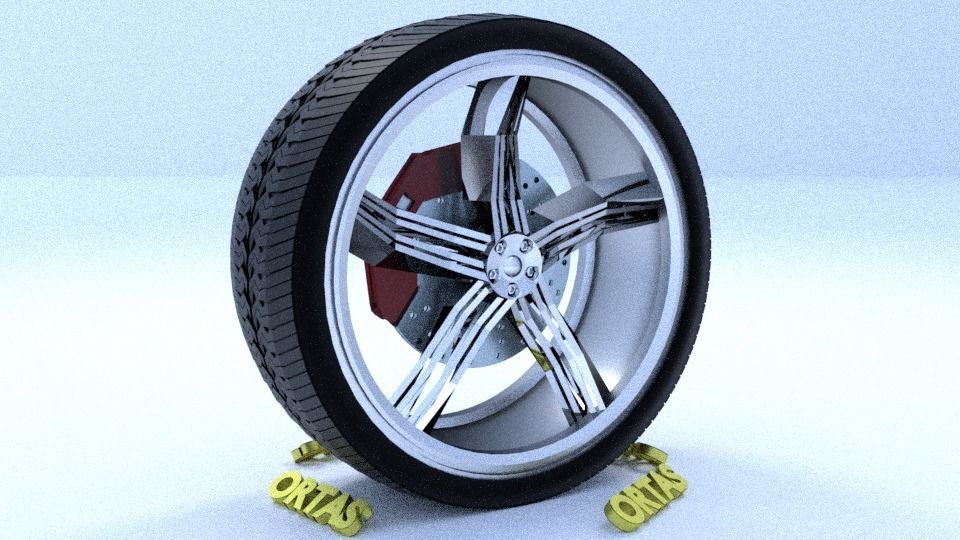 ORTAS CAR RIM 36 GAME READY RIM TIRE AND DISC 3D model_2