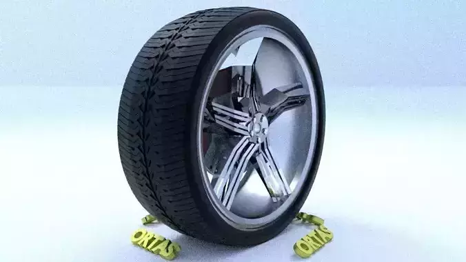 ORTAS CAR RIM 36 GAME READY RIM TIRE AND DISC 3D model