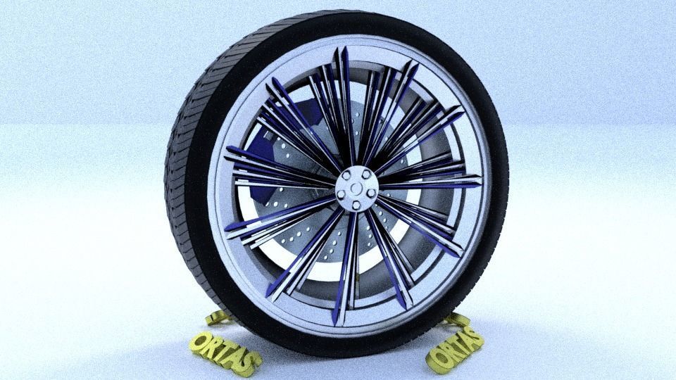 ORTAS CAR RIM 34 GAME READY RIM TIRE AND DISC 3D model_3