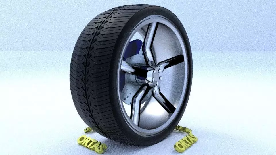 ORTAS CAR RIM 33 GAME READY RIM TIRE AND DISC 3D model_0