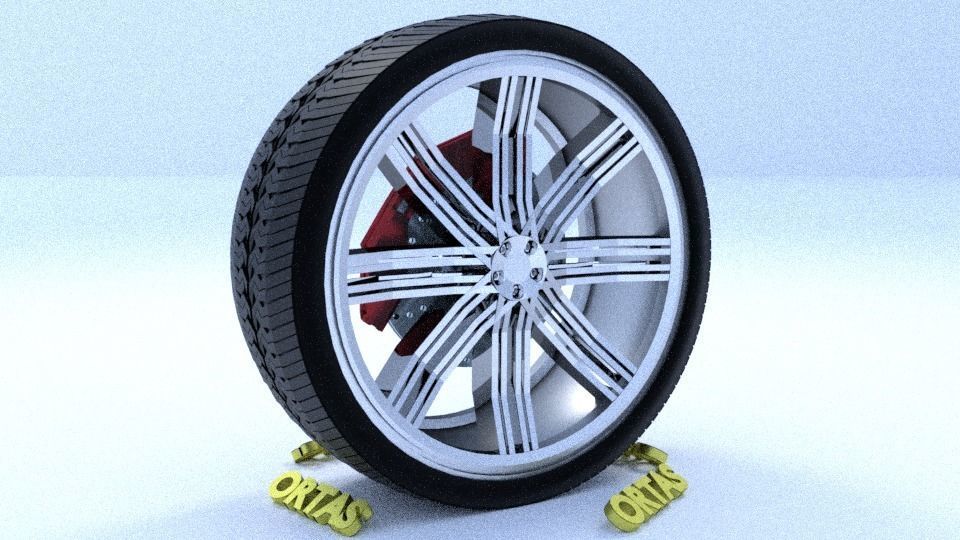 ORTAS CAR RIM 32 GAME READY RIM TIRE AND DISC 3D model_2
