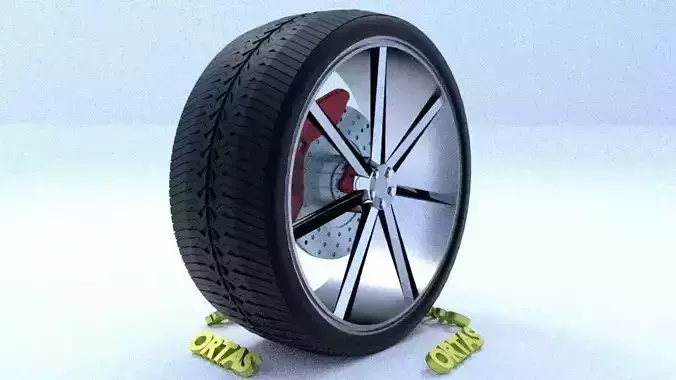 ORTAS CAR RIM 31 GAME READY RIM TIRE AND DISC 3D model