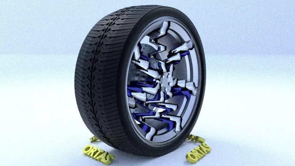 ORTAS CAR RIM 30 GAME READY RIM TIRE AND DISC 3D model_0