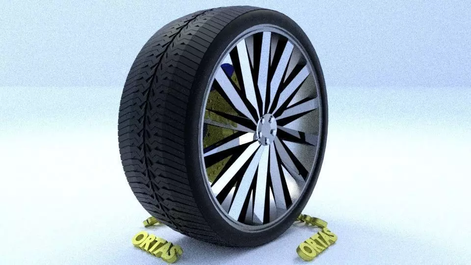 ORTAS CAR RIM 27 GAME READY RIM TIRE AND DISC 3D model_0