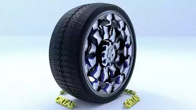 ORTAS CAR RIM 26 GAME READY RIM TIRE AND DISC 3D model