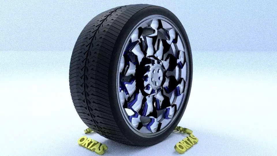 ORTAS CAR RIM 26 GAME READY RIM TIRE AND DISC 3D model_0