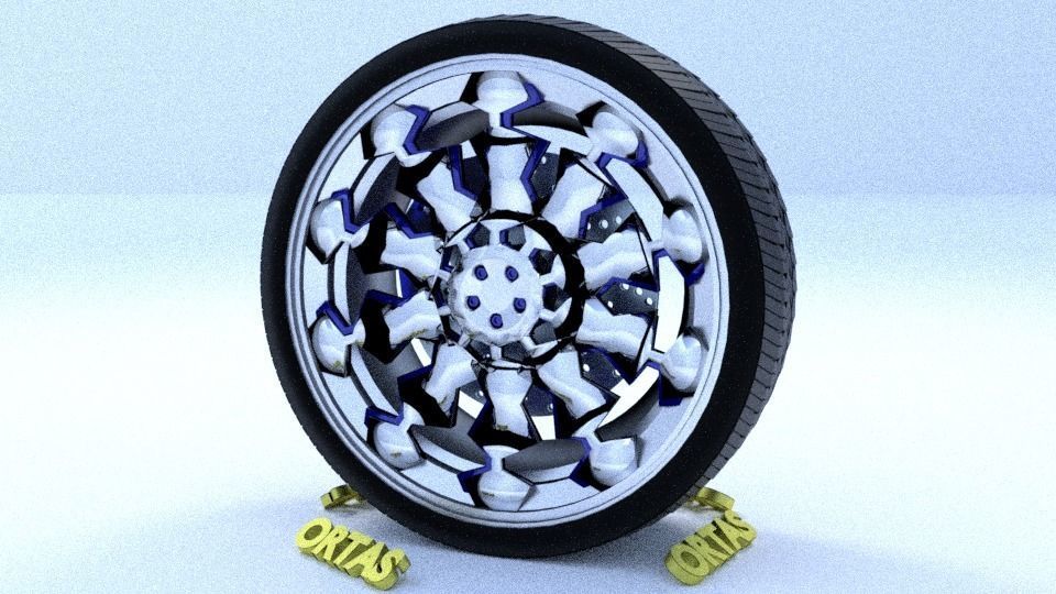 ORTAS CAR RIM 26 GAME READY RIM TIRE AND DISC 3D model_5