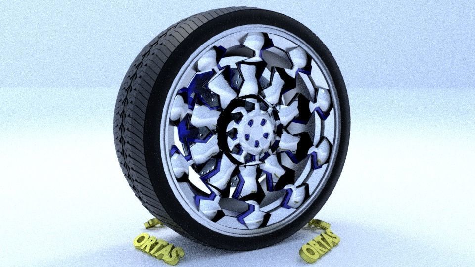 ORTAS CAR RIM 26 GAME READY RIM TIRE AND DISC 3D model_2