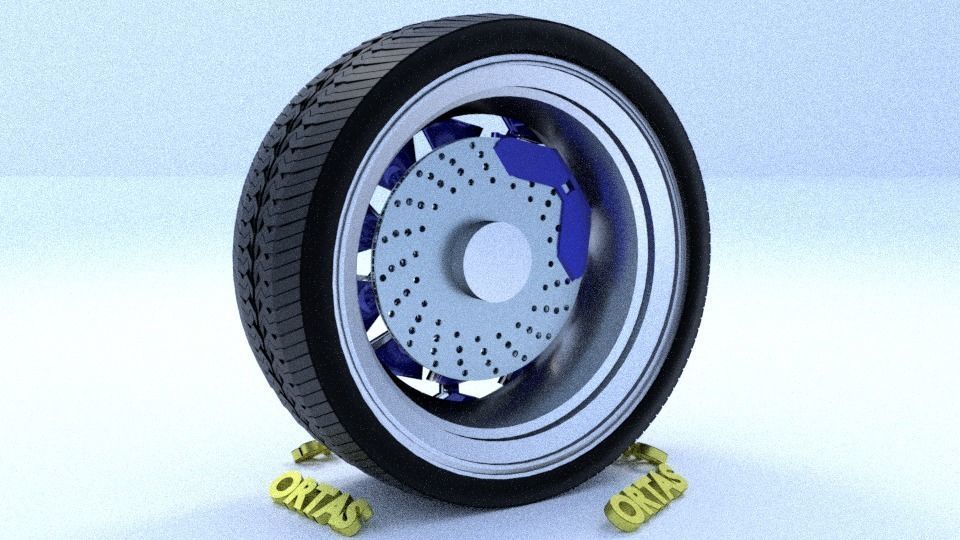ORTAS CAR RIM 26 GAME READY RIM TIRE AND DISC 3D model_8