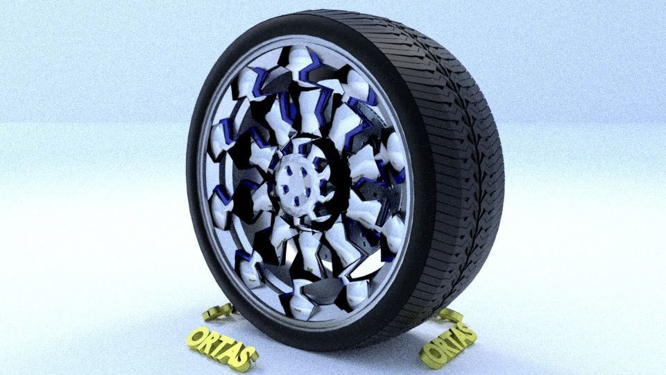 ORTAS CAR RIM 26 GAME READY RIM TIRE AND DISC 3D model_7