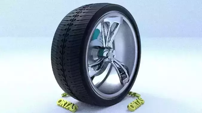 ORTAS CAR RIM 25 GAME READY RIM TIRE AND DISC 3D model