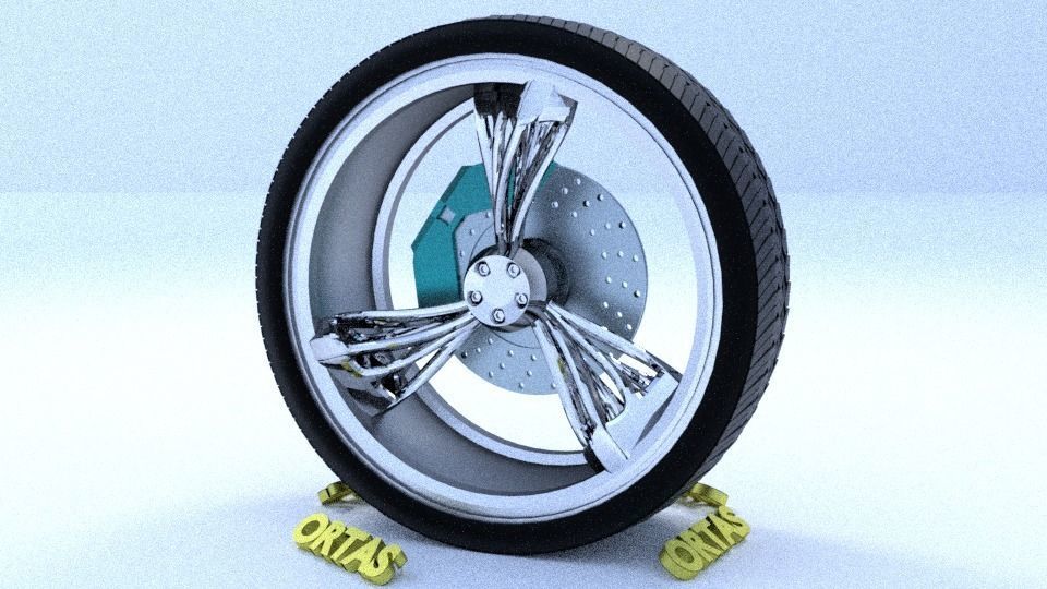 ORTAS CAR RIM 25 GAME READY RIM TIRE AND DISC 3D model_4