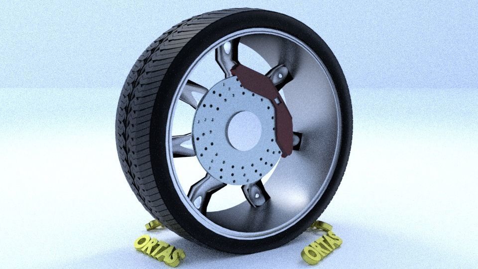 ORTAS CAR RIM 22 GAME READY RIM TIRE AND DISC 3D model_8