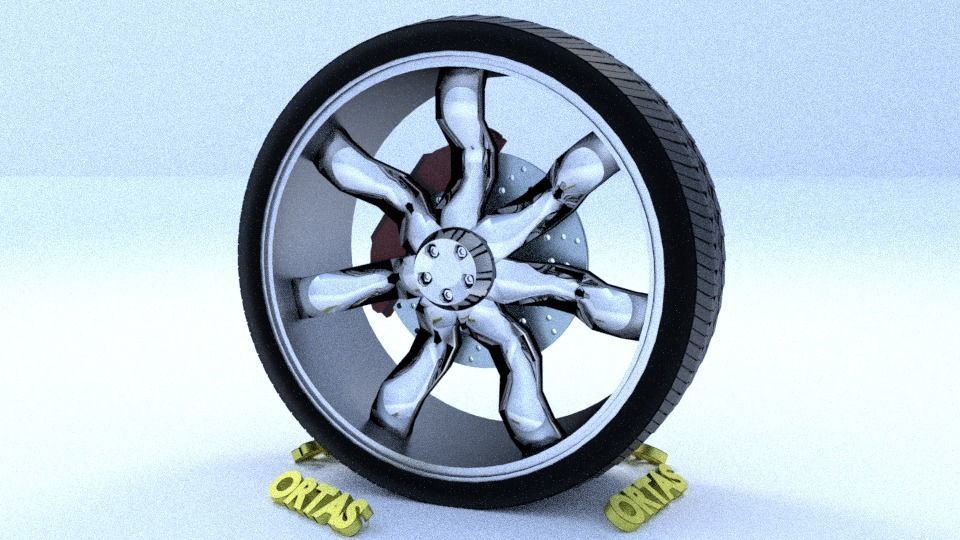 ORTAS CAR RIM 22 GAME READY RIM TIRE AND DISC 3D model_4