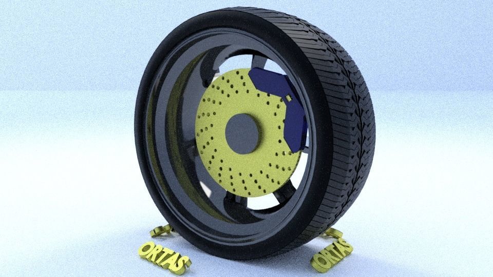 ORTAS CAR RIM 21 GAME READY RIM TIRE AND DISC 3D model_9