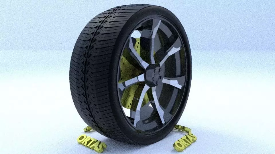 ORTAS CAR RIM 21 GAME READY RIM TIRE AND DISC 3D model_0