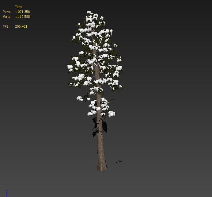 Winter fir tree  3D model_15