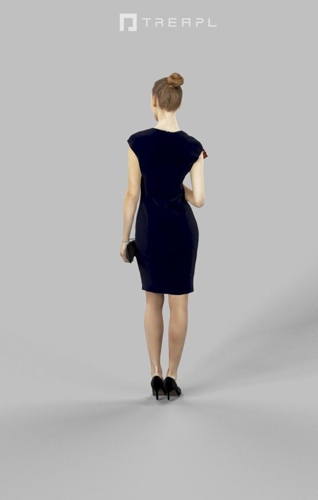 Beauty A Caucasian Elegant Female Standing With A Handheld Fan 3D model_6