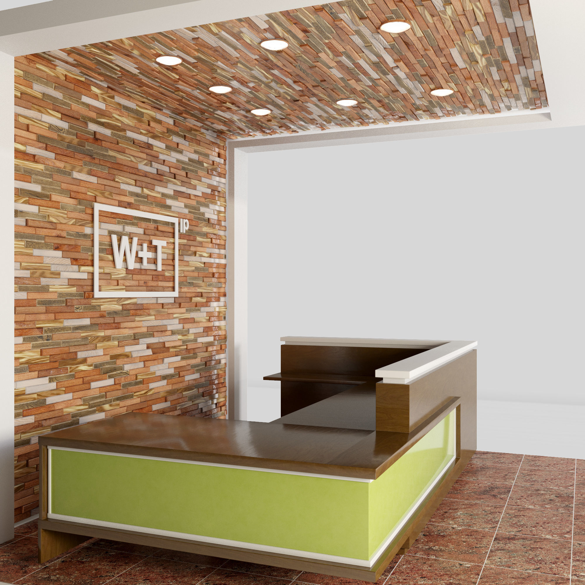 reception desk 3D model_2