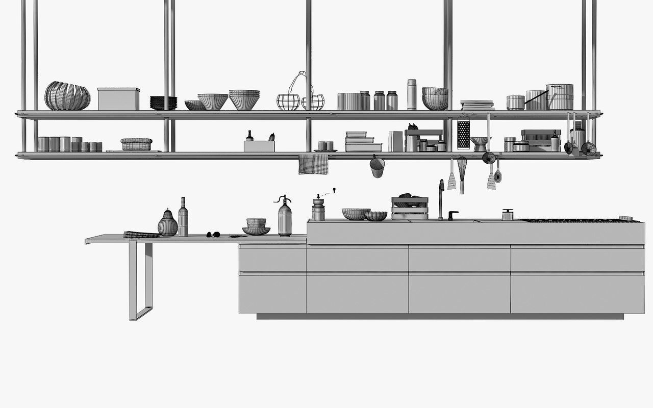 Convivium Arclinea Kitchen 3D model_10