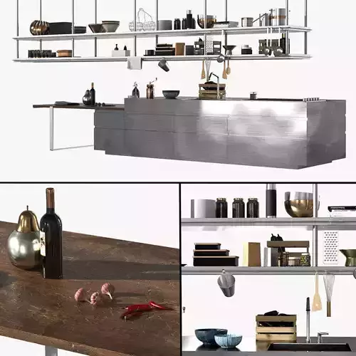 Convivium Arclinea Kitchen 3D model Convivium Arclinea Kitchen 3D model