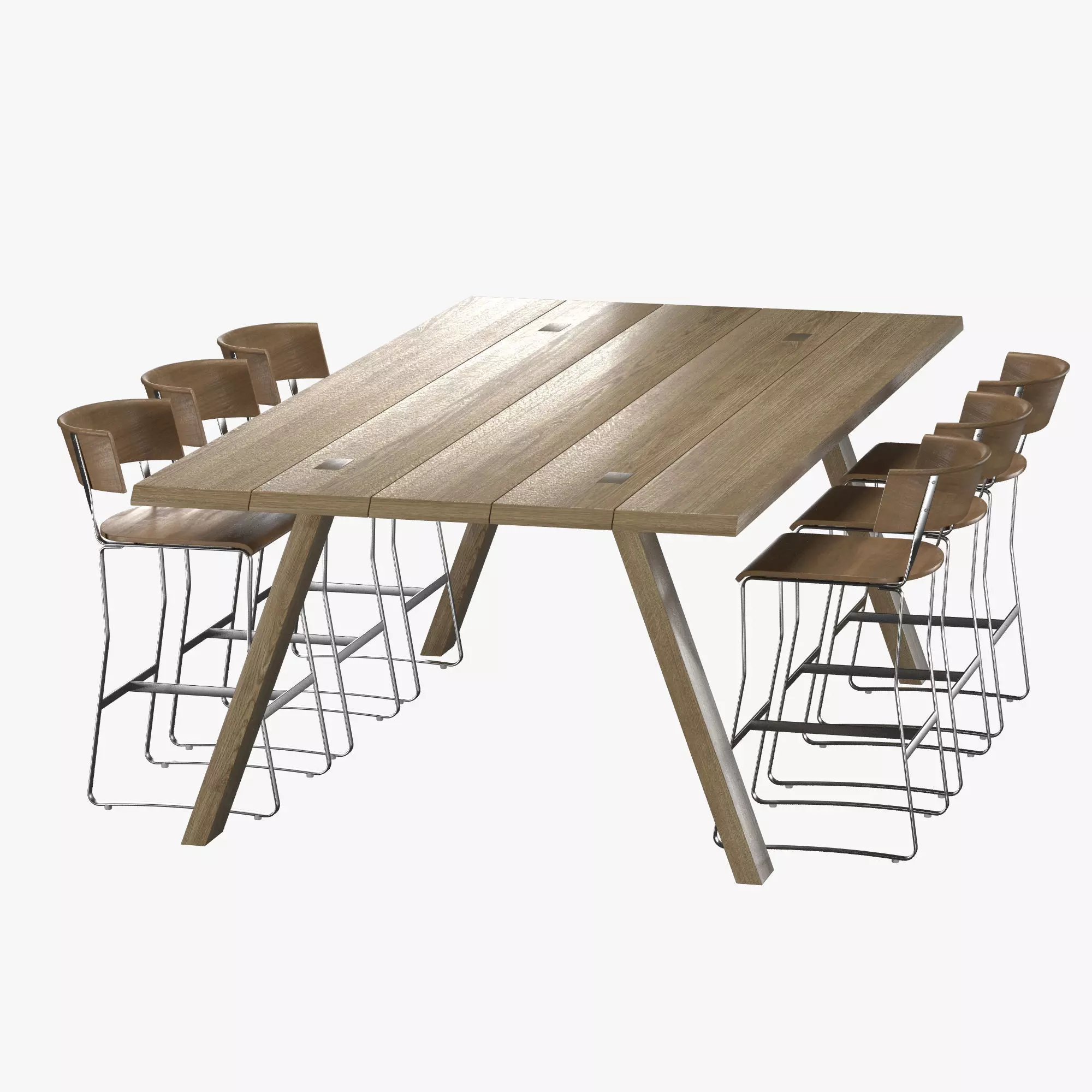 Bar table and Chair 3D model_0