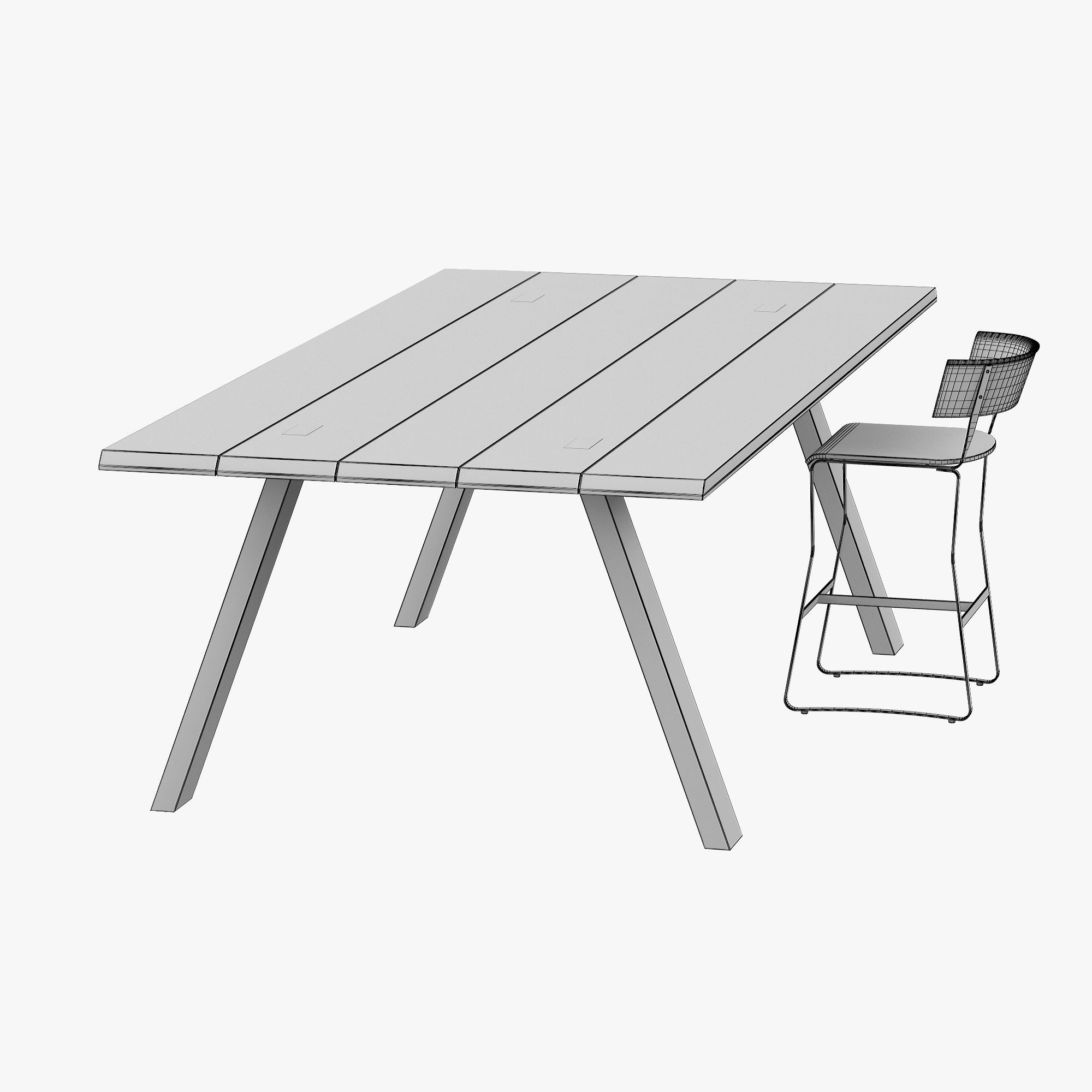 Bar table and Chair 3D model_6