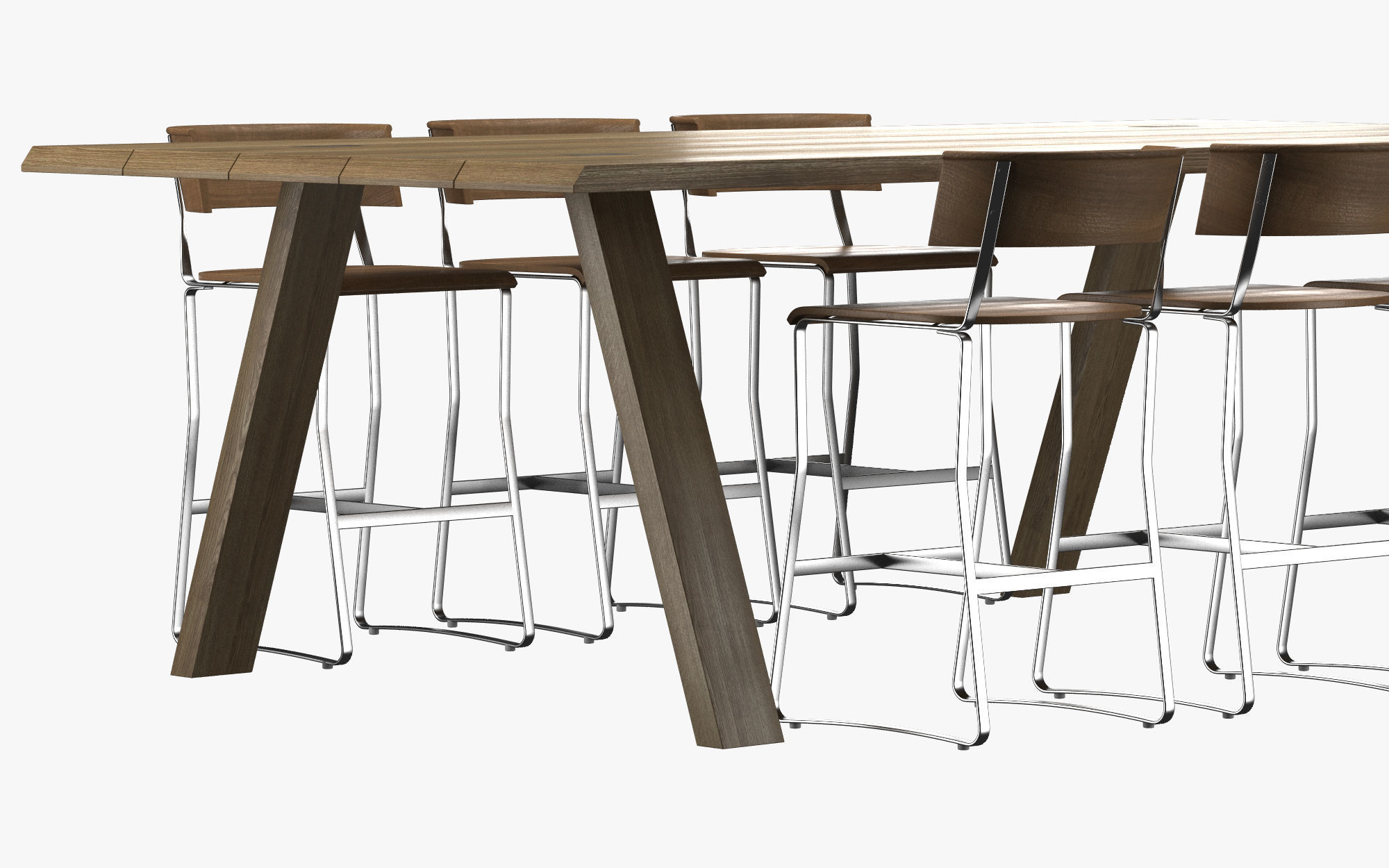 Bar table and Chair 3D model_2