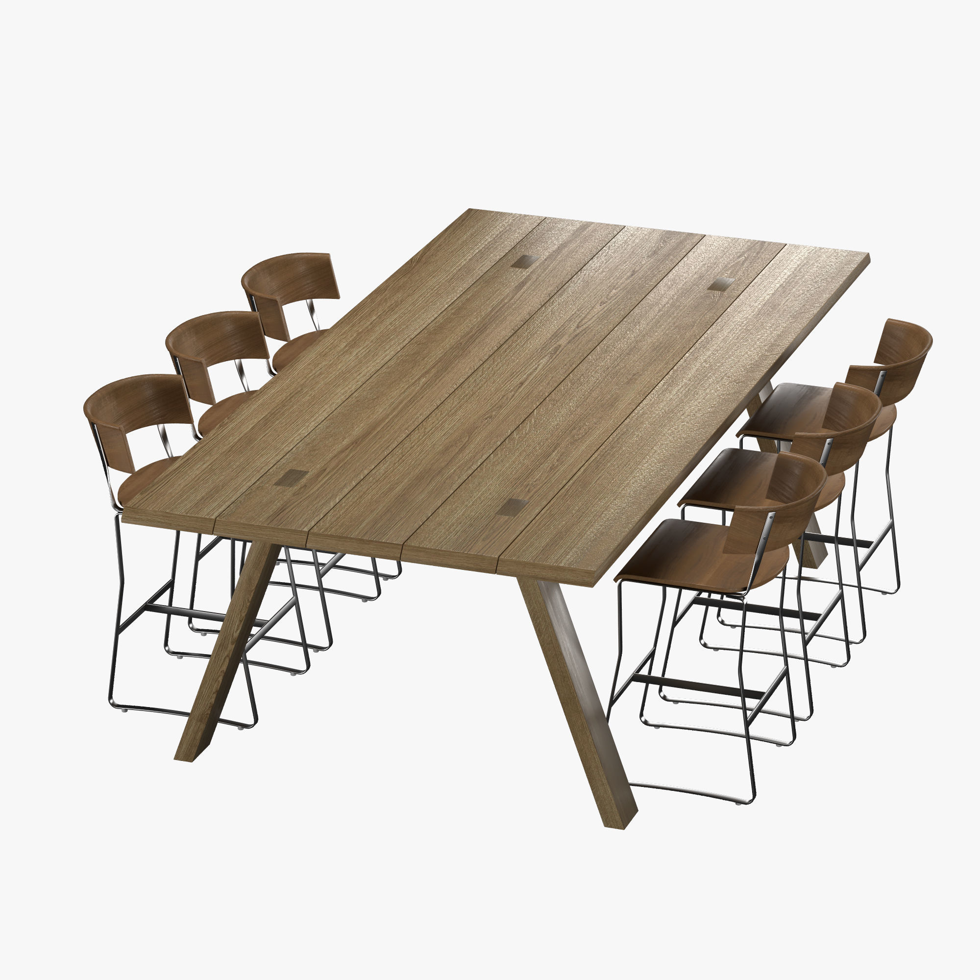 Bar table and Chair 3D model_4