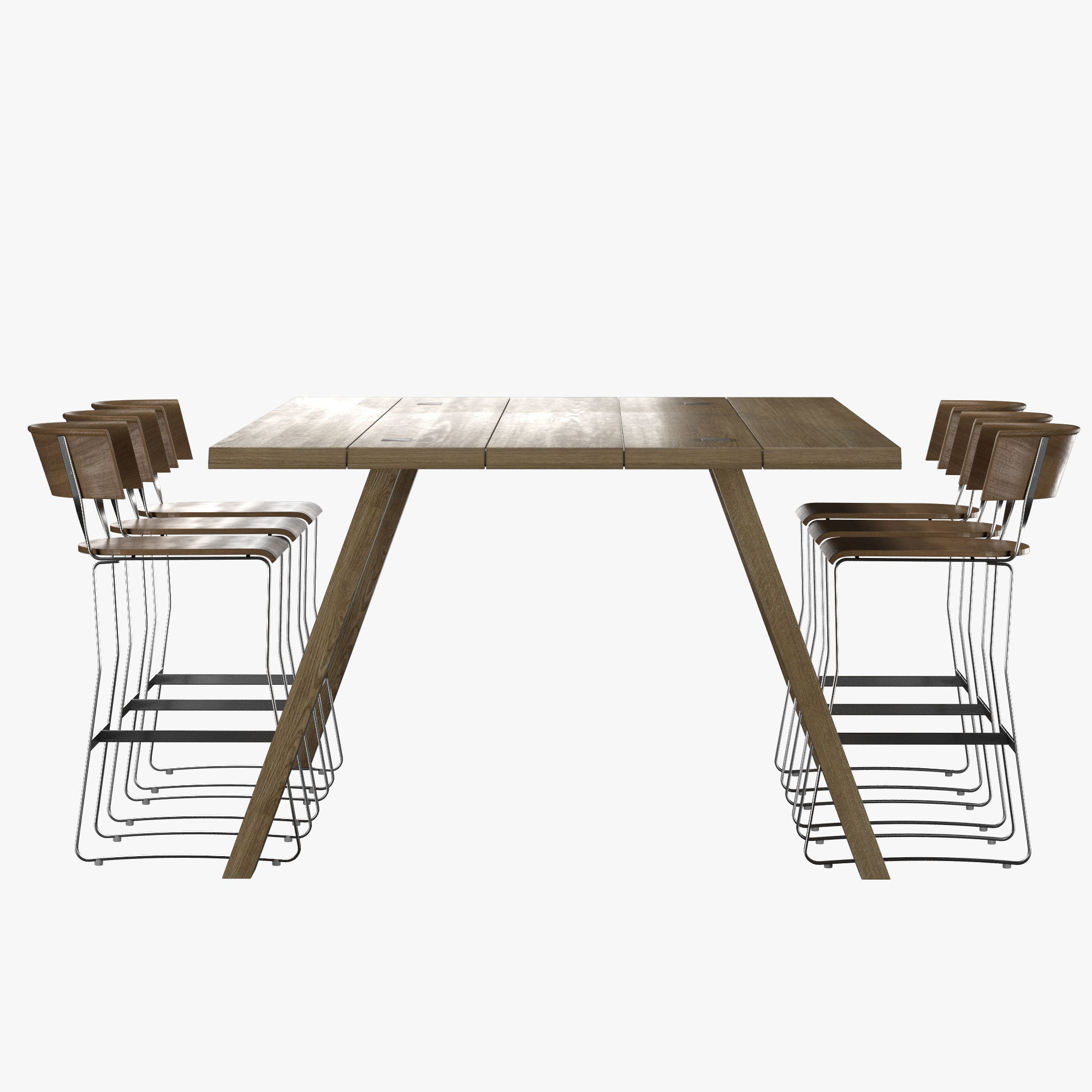 Bar table and Chair 3D model_3