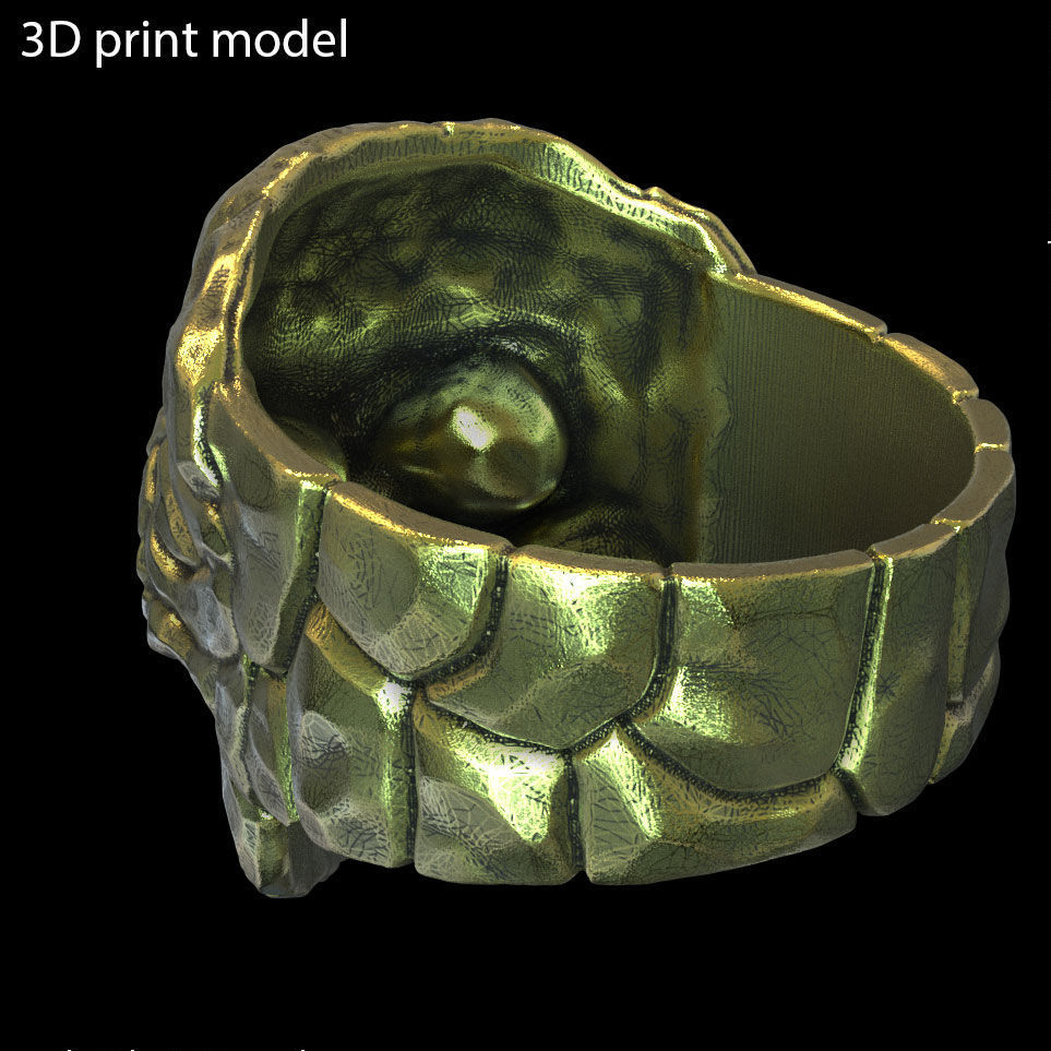 Skull ring Rock vol1  jewelry 3D print model_5
