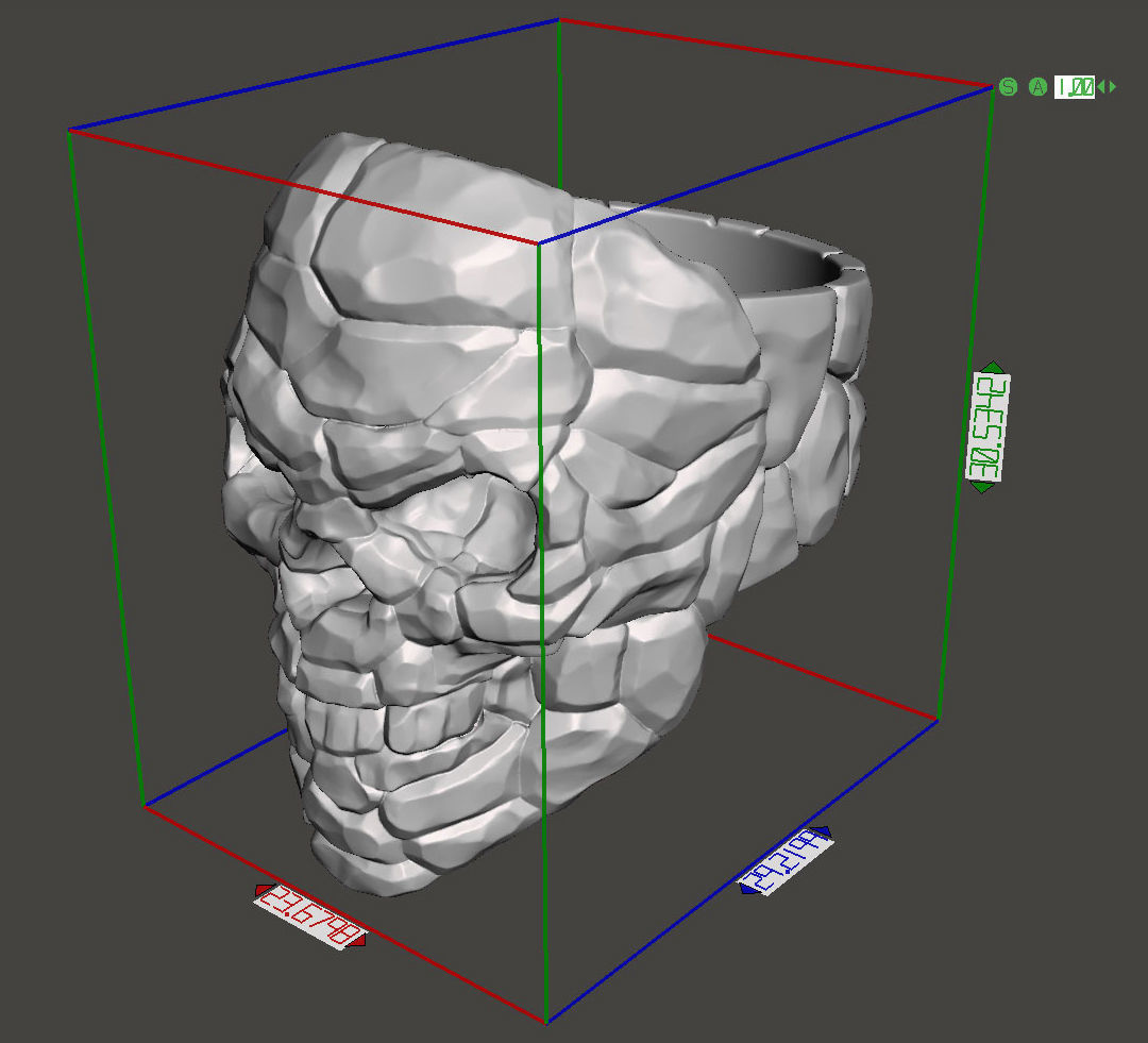 Skull ring Rock vol1  jewelry 3D print model_6