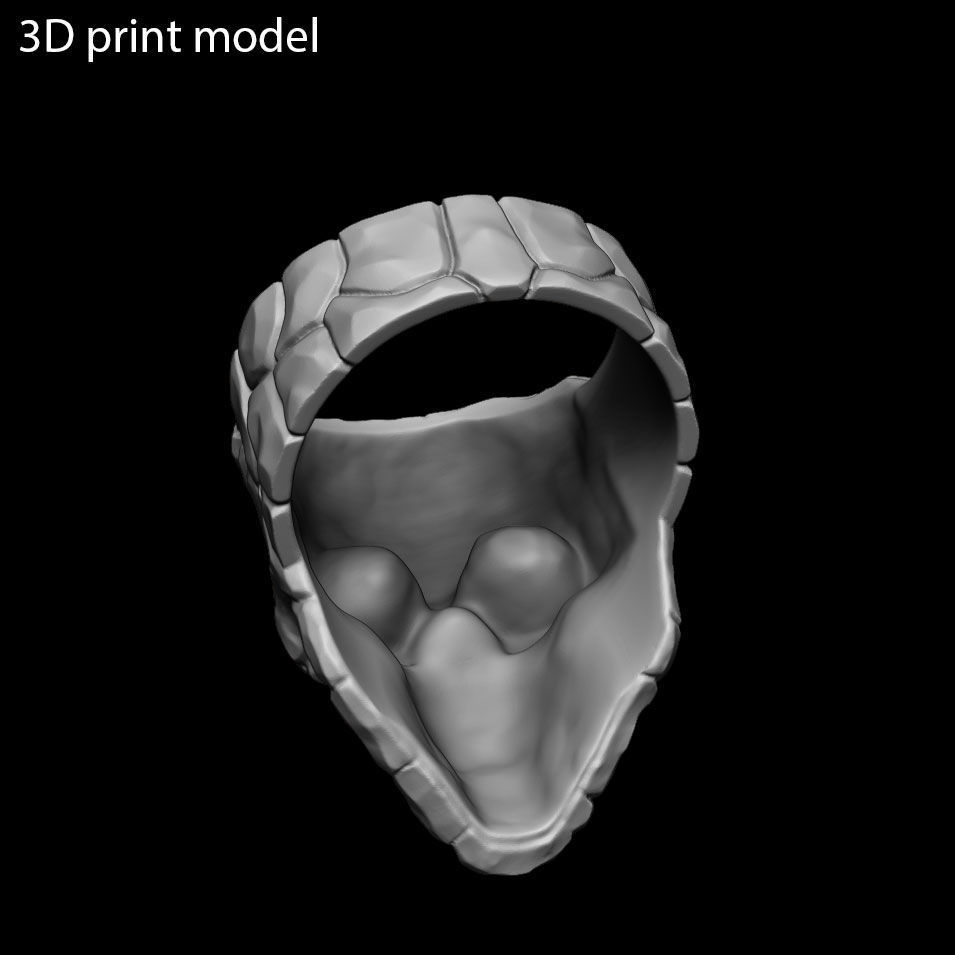 Skull ring Rock vol1  jewelry 3D print model_7