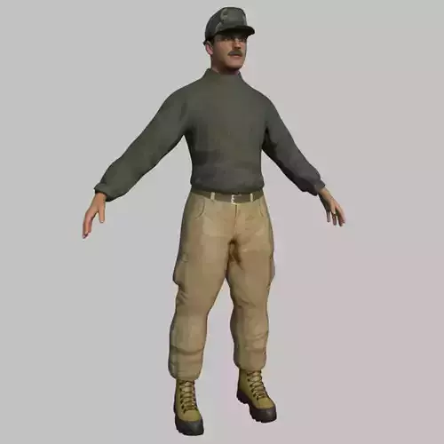Rigged Sergeant - Maya Rig Low-poly 3D model