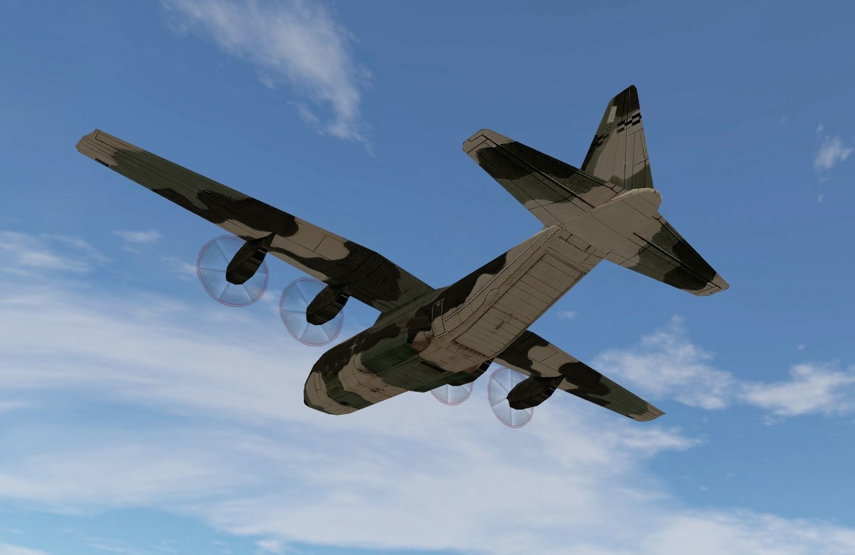 Lockheed C130 Hercules Low-poly 3D model_6
