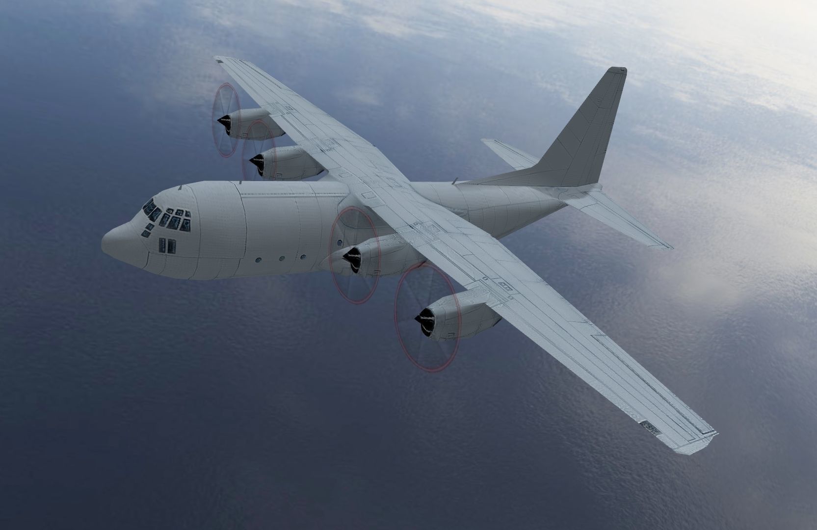 Lockheed C130 Hercules Low-poly 3D model_2