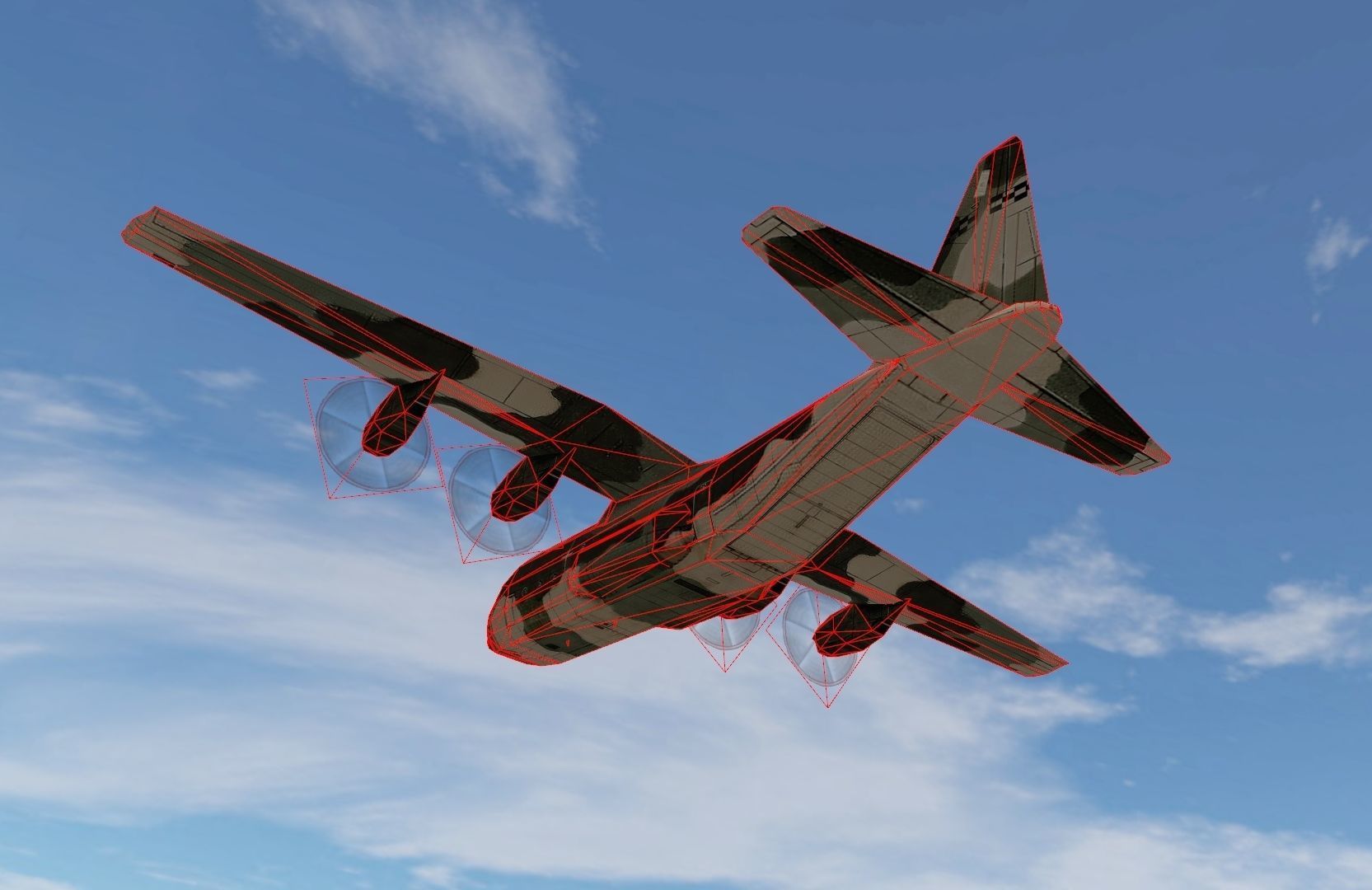 Lockheed C130 Hercules Low-poly 3D model_7