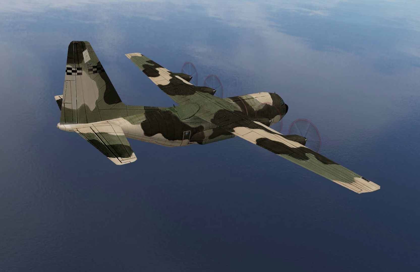 Lockheed C130 Hercules Low-poly 3D model_9