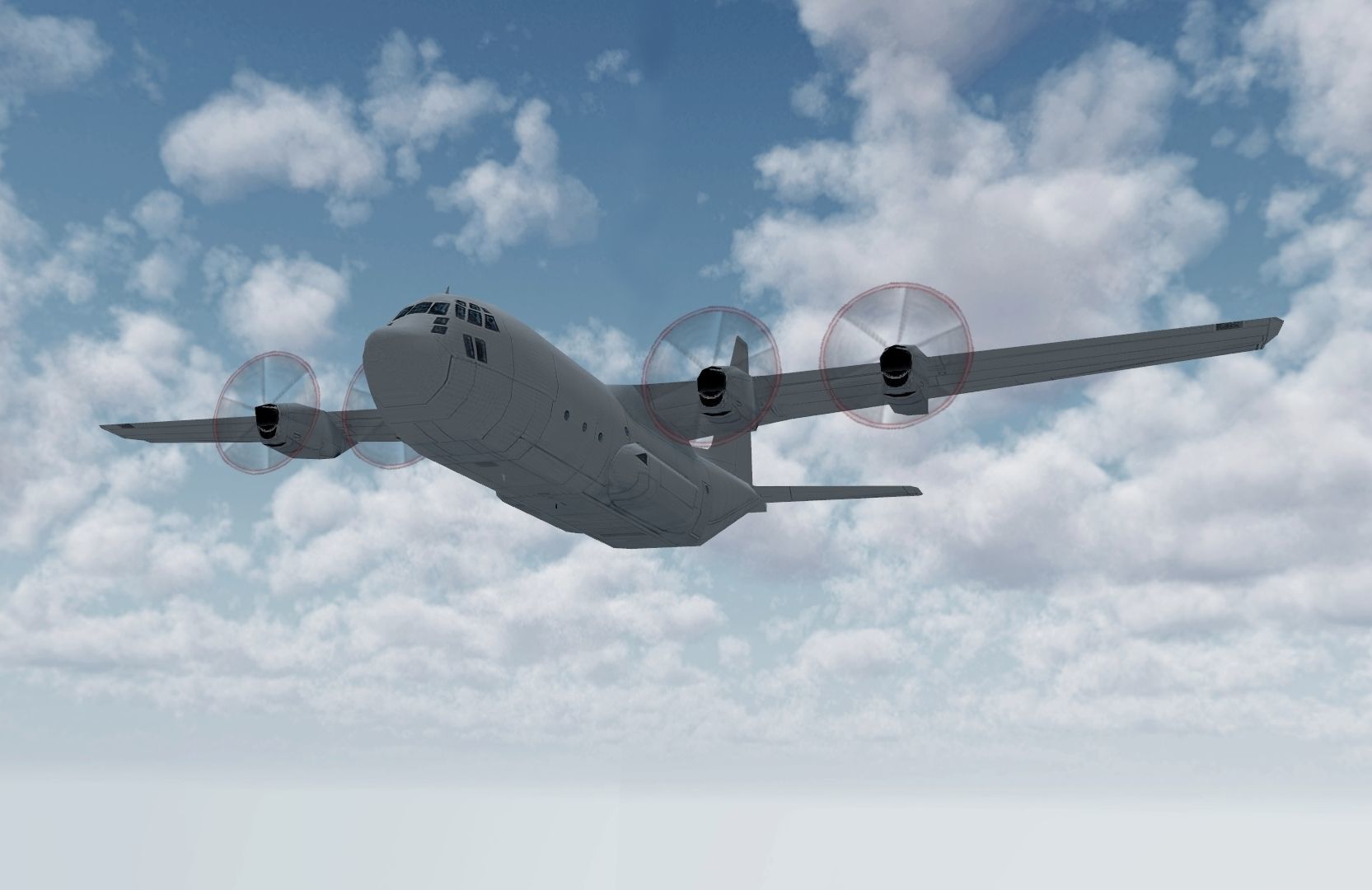 Lockheed C130 Hercules Low-poly 3D model_8