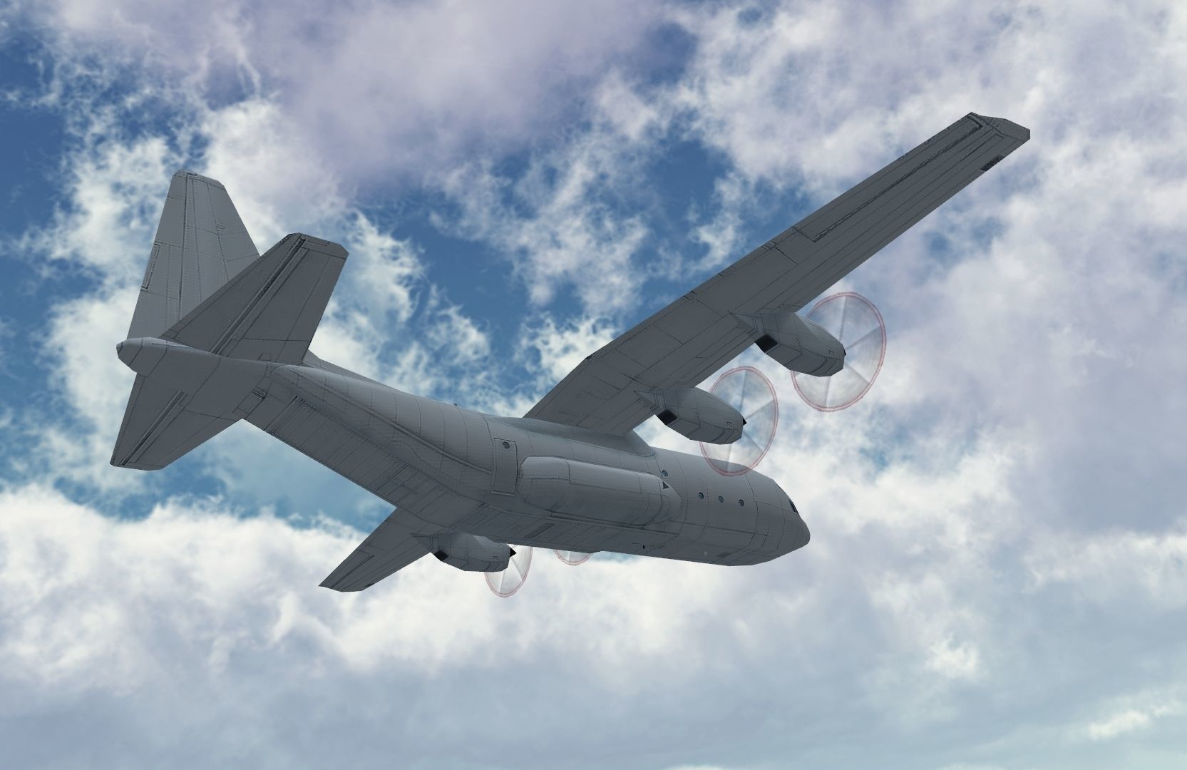 Lockheed C130 Hercules Low-poly 3D model_1