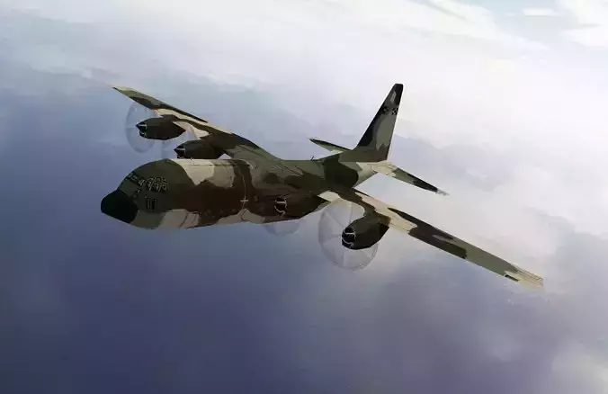 Lockheed C130 Hercules Low-poly 3D model