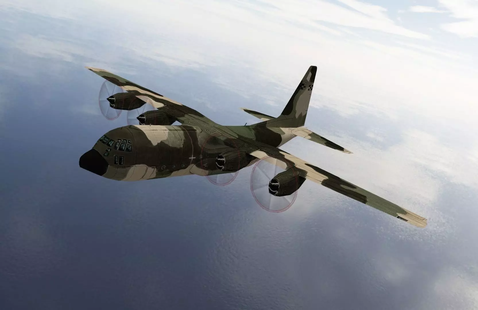Lockheed C130 Hercules Low-poly 3D model_0
