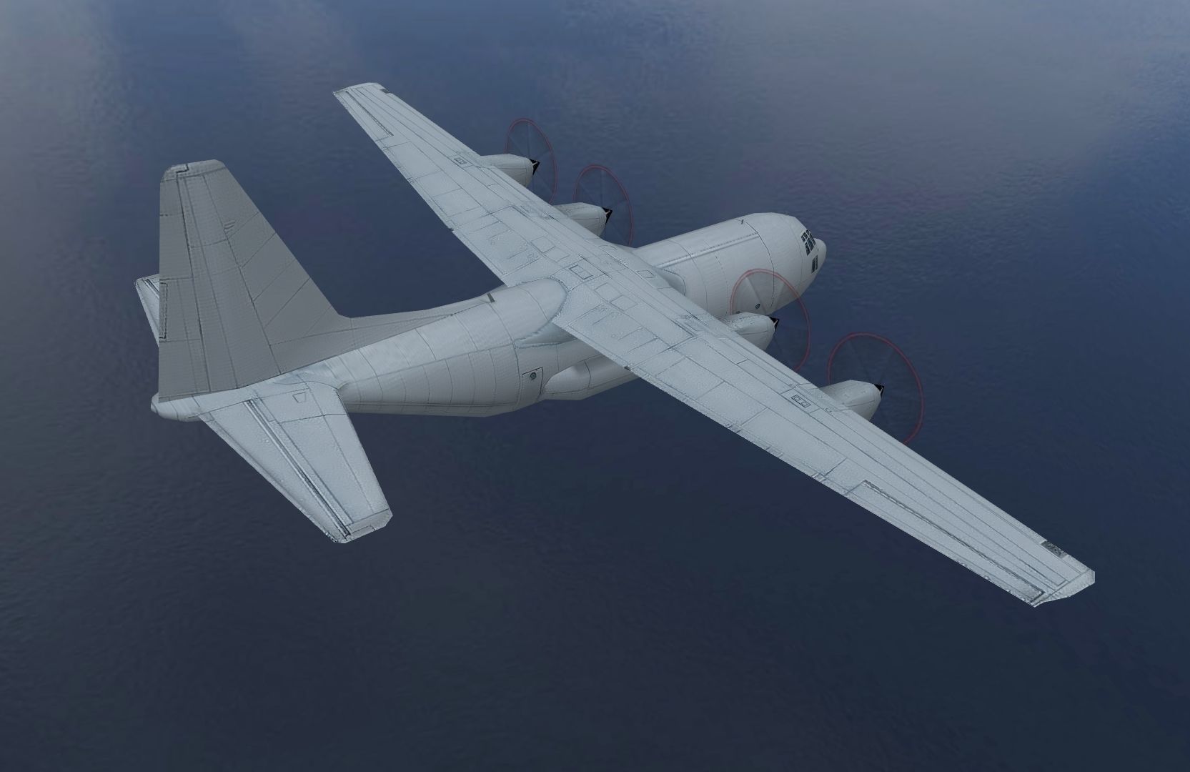 Lockheed C130 Hercules Low-poly 3D model_4