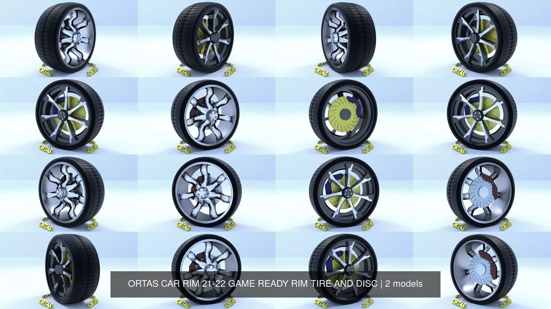 ORTAS CAR RIM 21-22 GAME READY RIM TIRE AND DISC 3D Model Collection_0