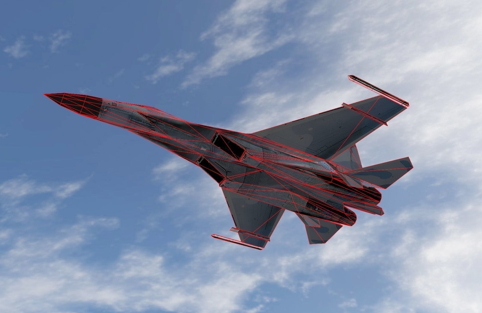Sukhoi SU27 Flanker Low-poly 3D model_8
