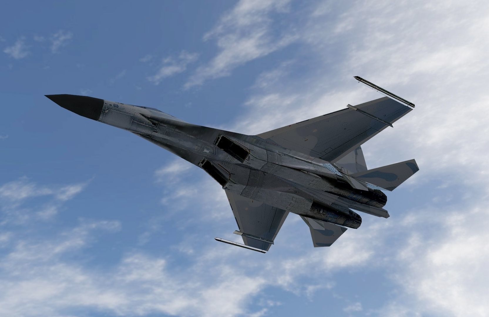 Sukhoi SU27 Flanker Low-poly 3D model_7