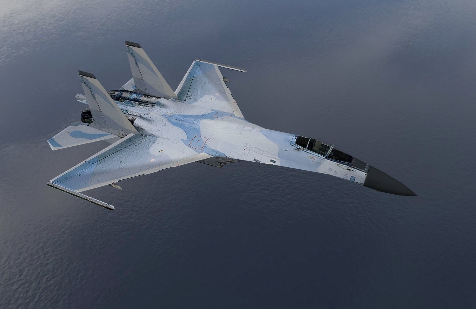 Sukhoi SU27 Flanker Low-poly 3D model_6