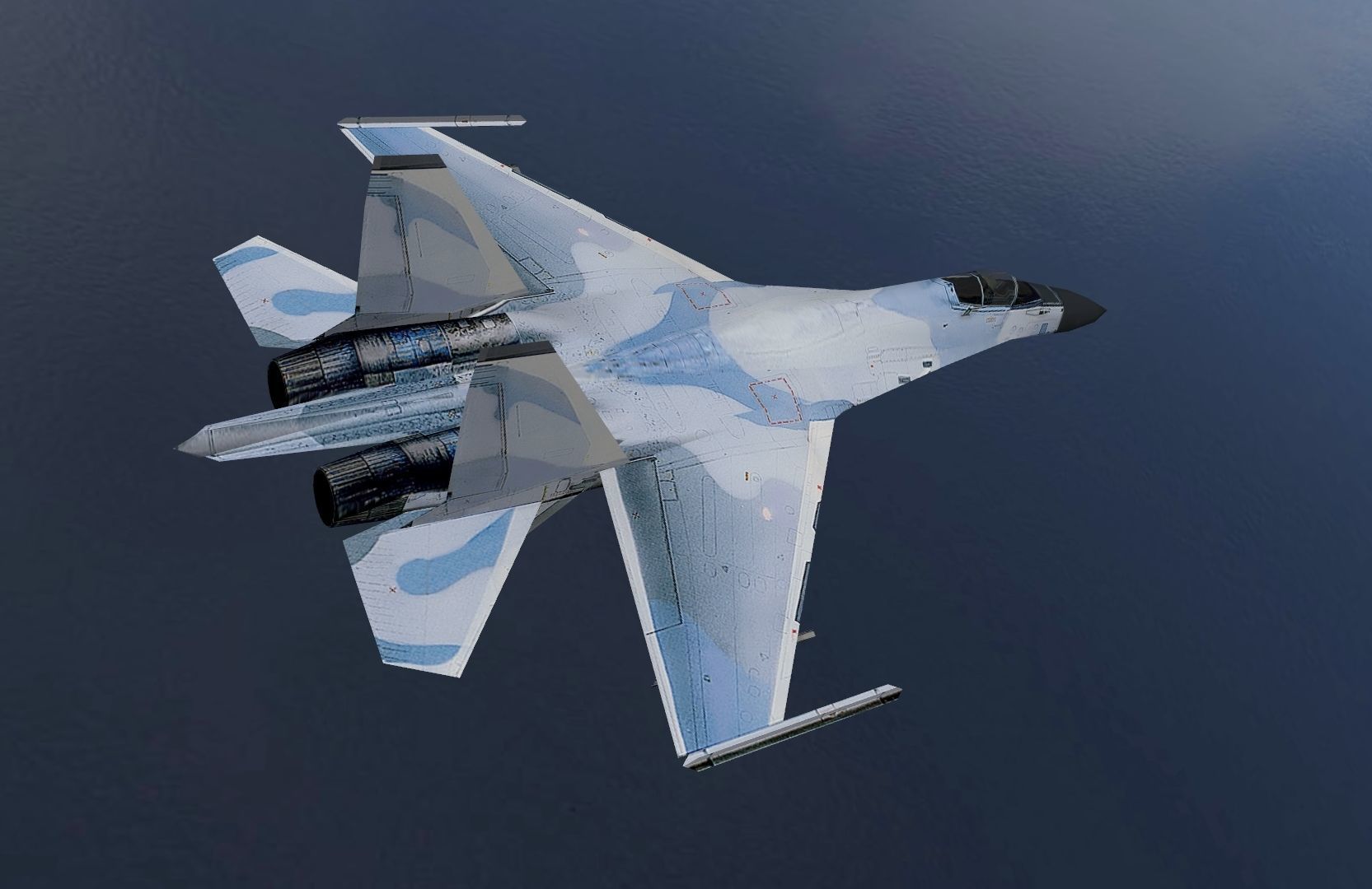 Sukhoi SU27 Flanker Low-poly 3D model_10