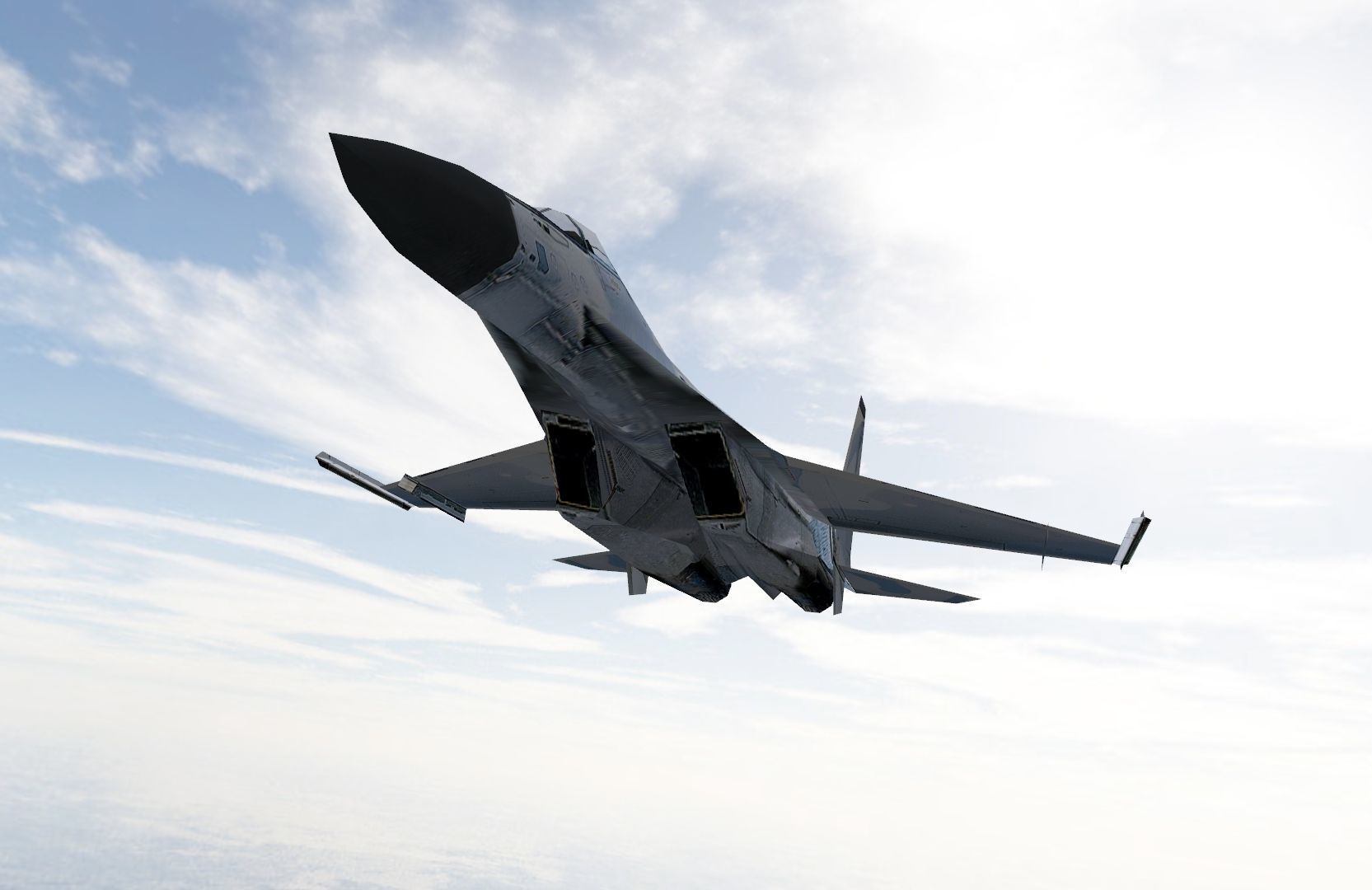 Sukhoi SU27 Flanker Low-poly 3D model_1