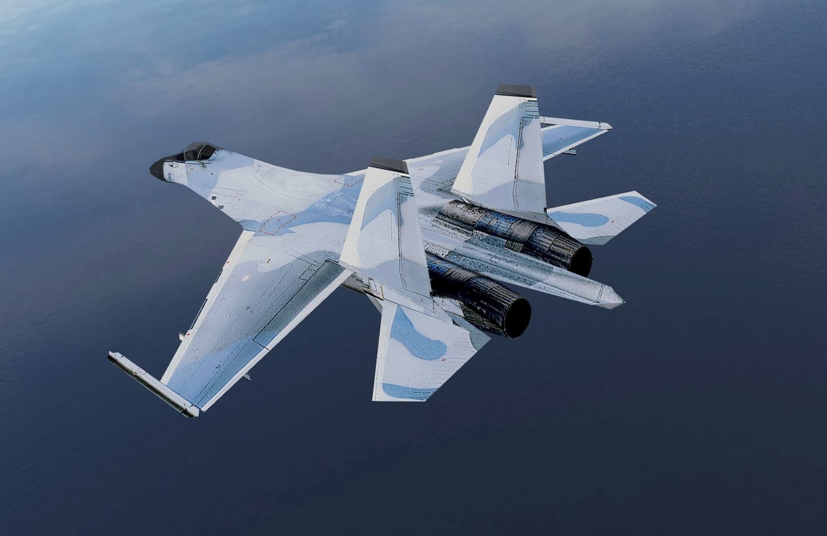 Sukhoi SU27 Flanker Low-poly 3D model_2